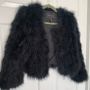 BCBG MAXAZRIA Ostrich Feather Jacket